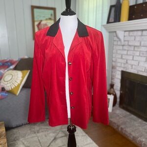 Lisa II vintage red button front shoulder pads jacket